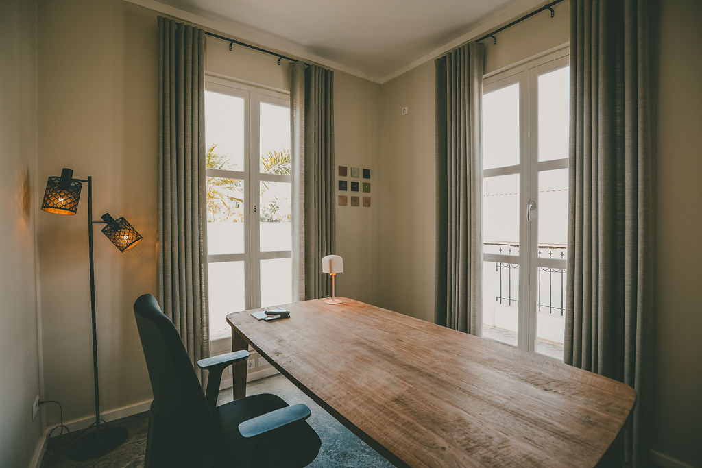 Calm and comfortable workspace at Lola's